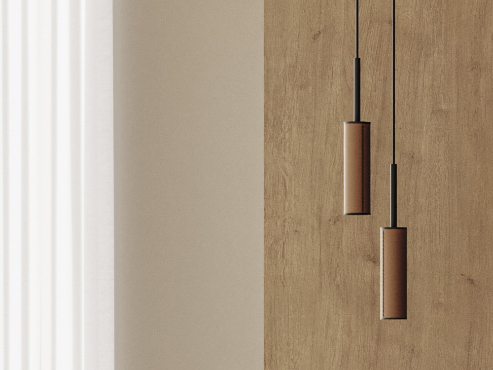 Lámpara de techo Tura en piel de Aromas - 1