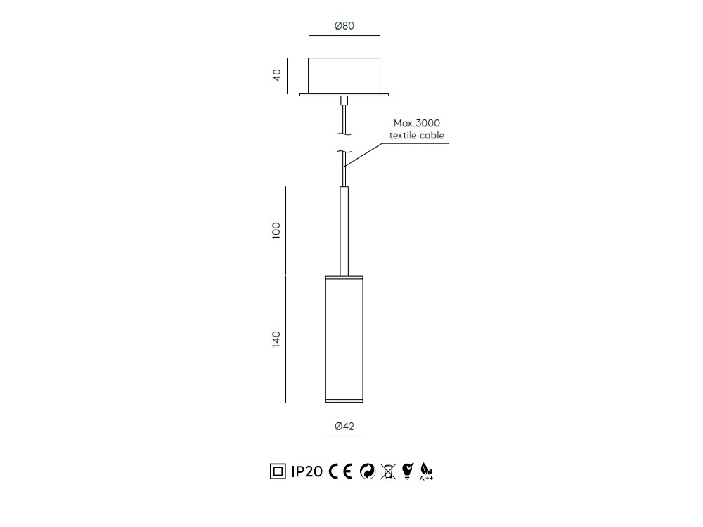 Lámpara de techo Tura en piel de Aromas - 6
