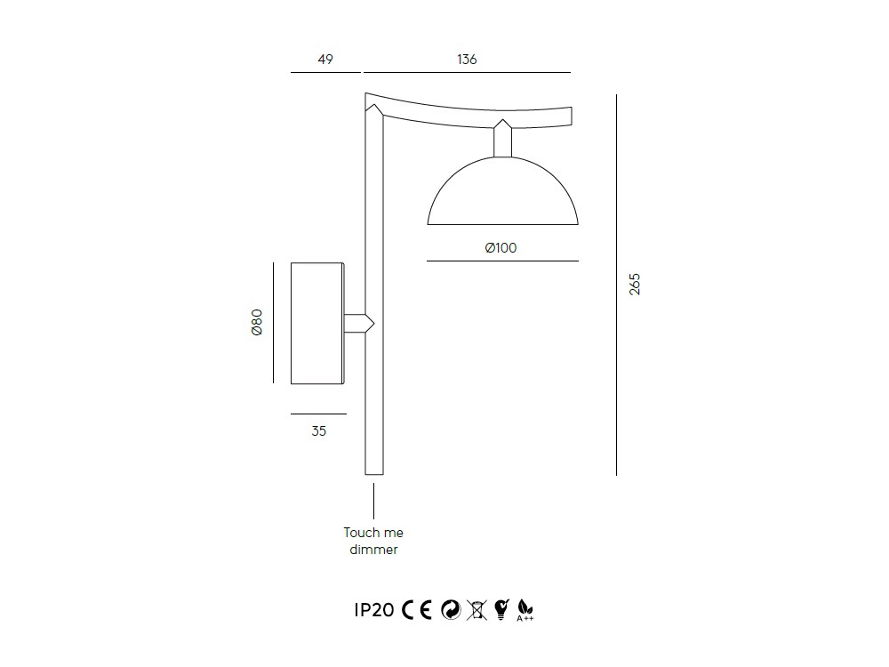 Lámpara de pared Tana de Aromas - 5