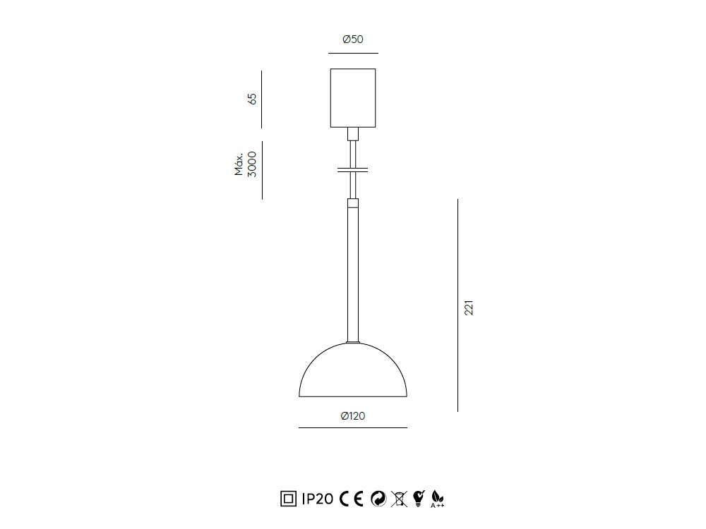 Lámpara de techo Dussa con pantalla de mármol de Aromas - 4