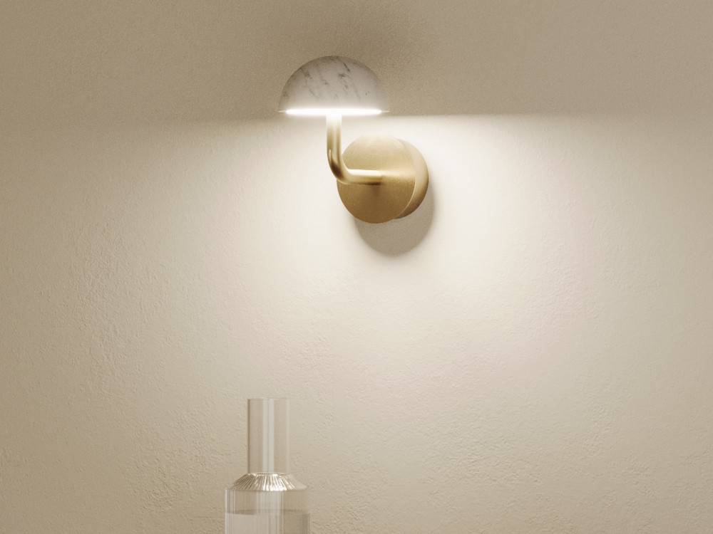 Lámpara de pared - aplique Dussa con pantalla de mármol de Aromas - 1