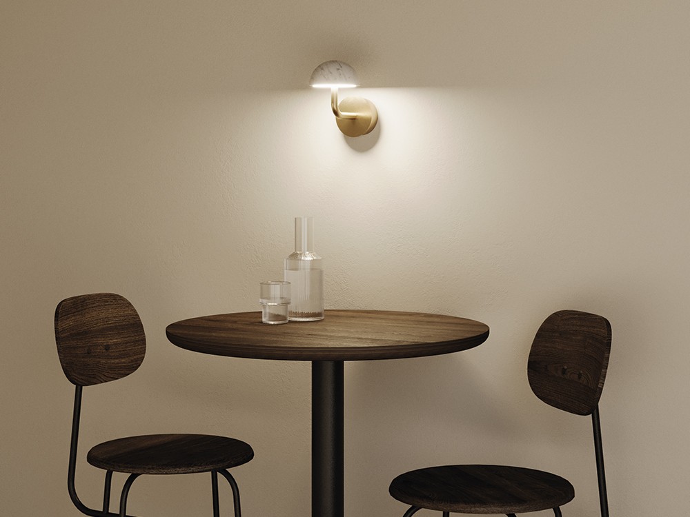 Lámpara de pared - aplique Dussa con pantalla de mármol de Aromas - 3