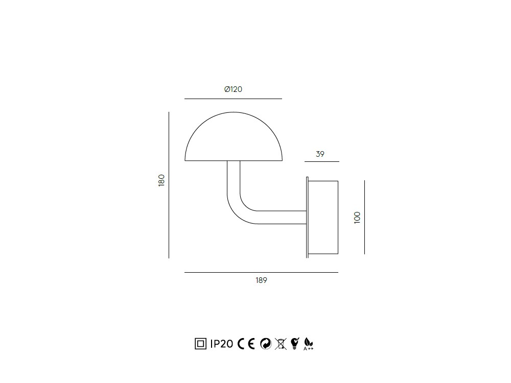 Lámpara de pared - aplique Dussa con pantalla de mármol de Aromas - 4