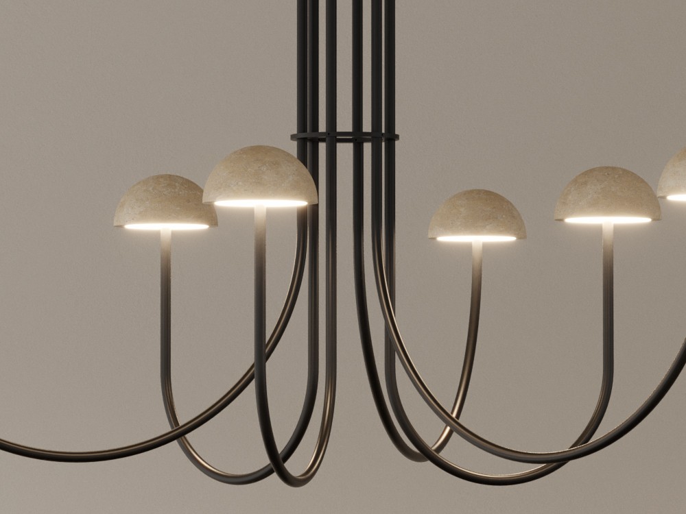 Lámpara de techo Dussa Multi con seis luces de Aromas - 7