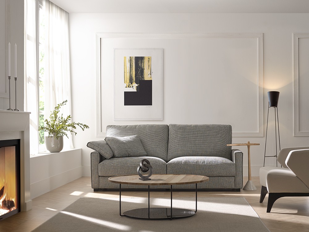 Con asientos deslizantes y almohadas mullidas, Egos es el sofá ideal para descansar con elegancia.