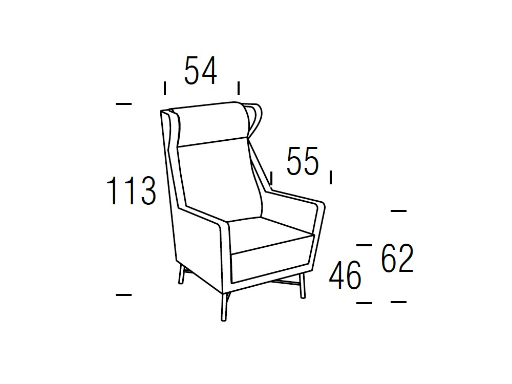 Medidas de la butaca Boss Line de Beltá Frajumar