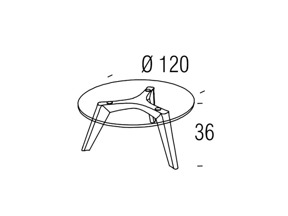 Icon de Beltá Frajumar medidas de la mesa de centro de Ø120cm
