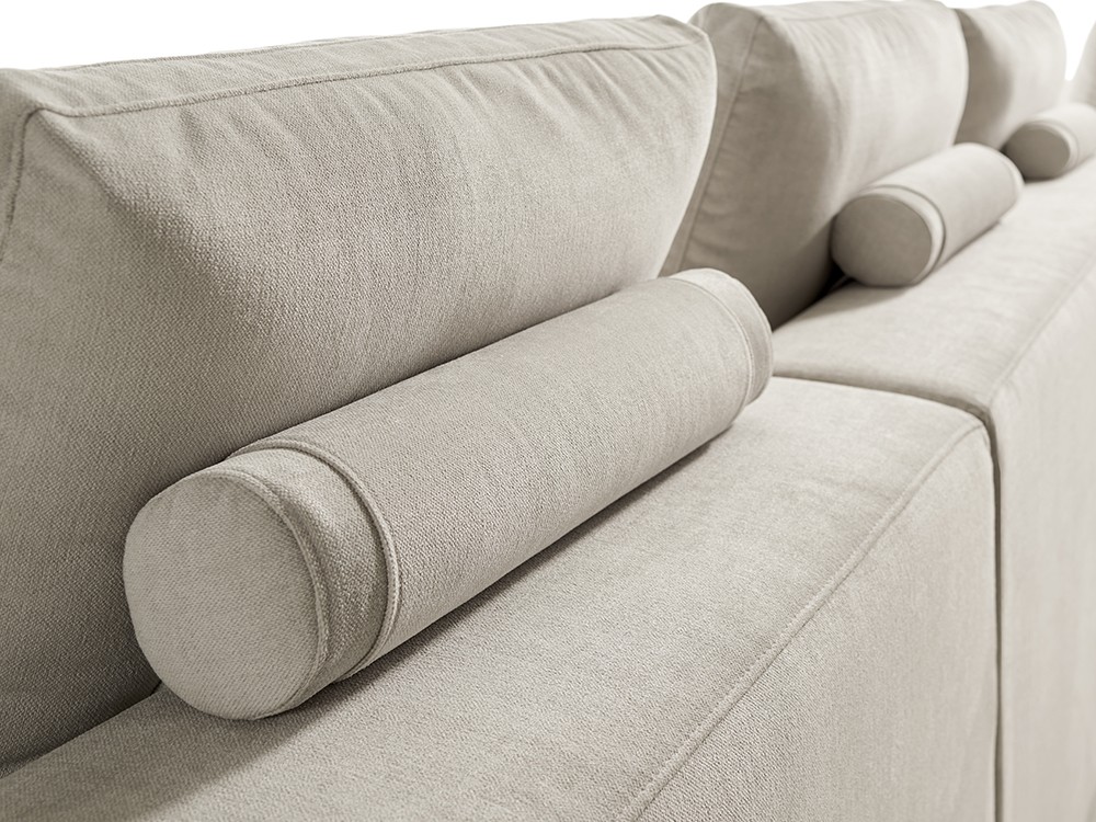 Haru, un sofá desenfundable con brazos desmontables. Versátil, elegante y tapizable en tejidos seleccionados.