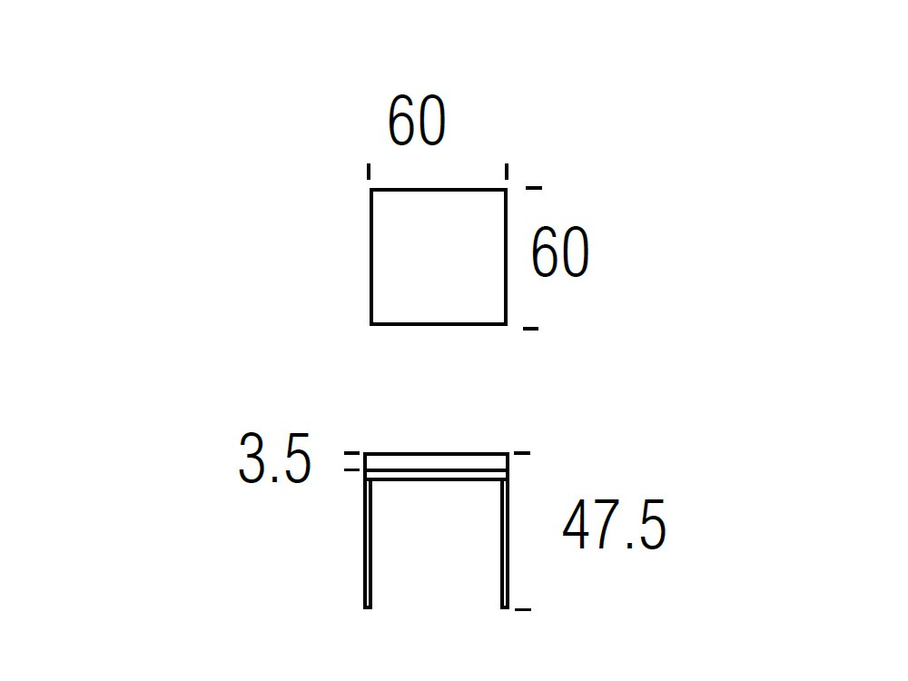 Medidas de la mesa de centro de 60 cm  Gib de Frajumar