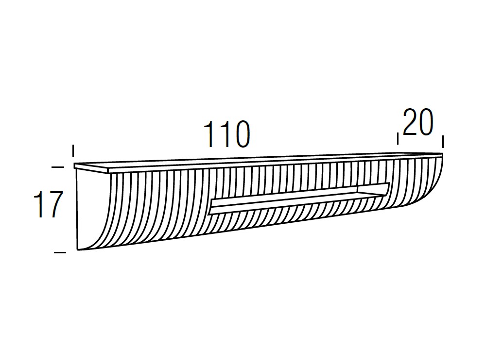 Medidas Ala consola con sobre Dekton con hueco