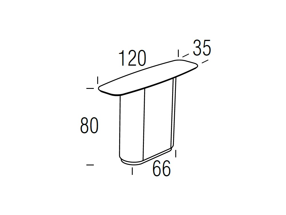 Medidas de la consola Iris de Frajumar