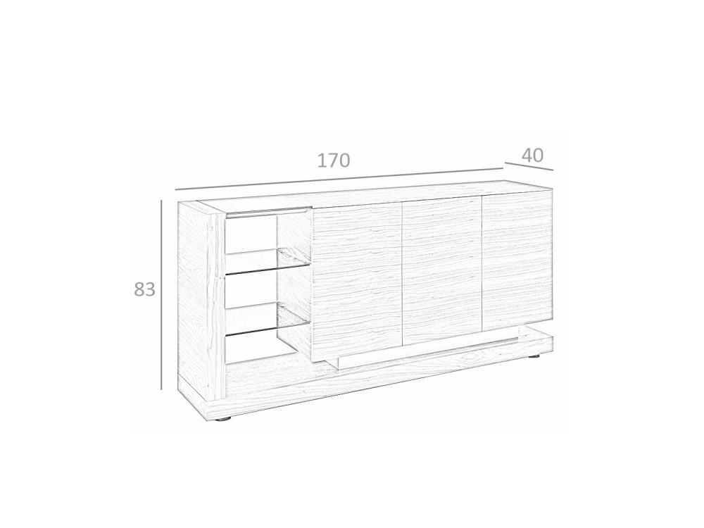 Aparador de nogal con cristal tintado negro 3140 Angel Cerdá Ángel Cerdá - 7