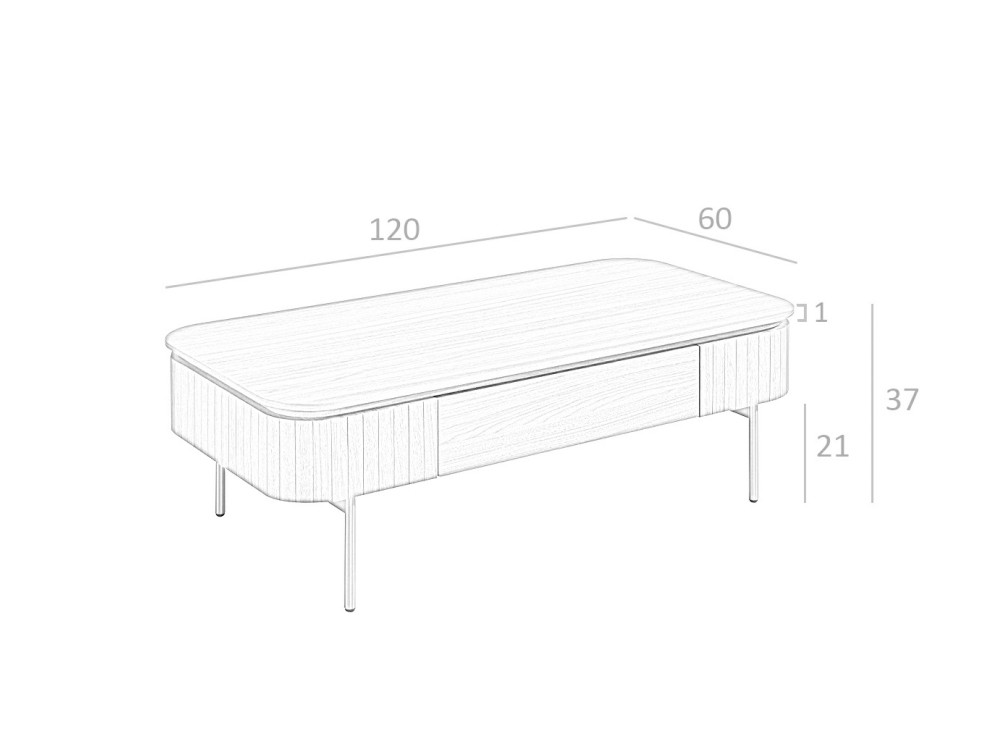 Mesa de centro en chapa de nogal 2108 Ángel Cerdá - 10