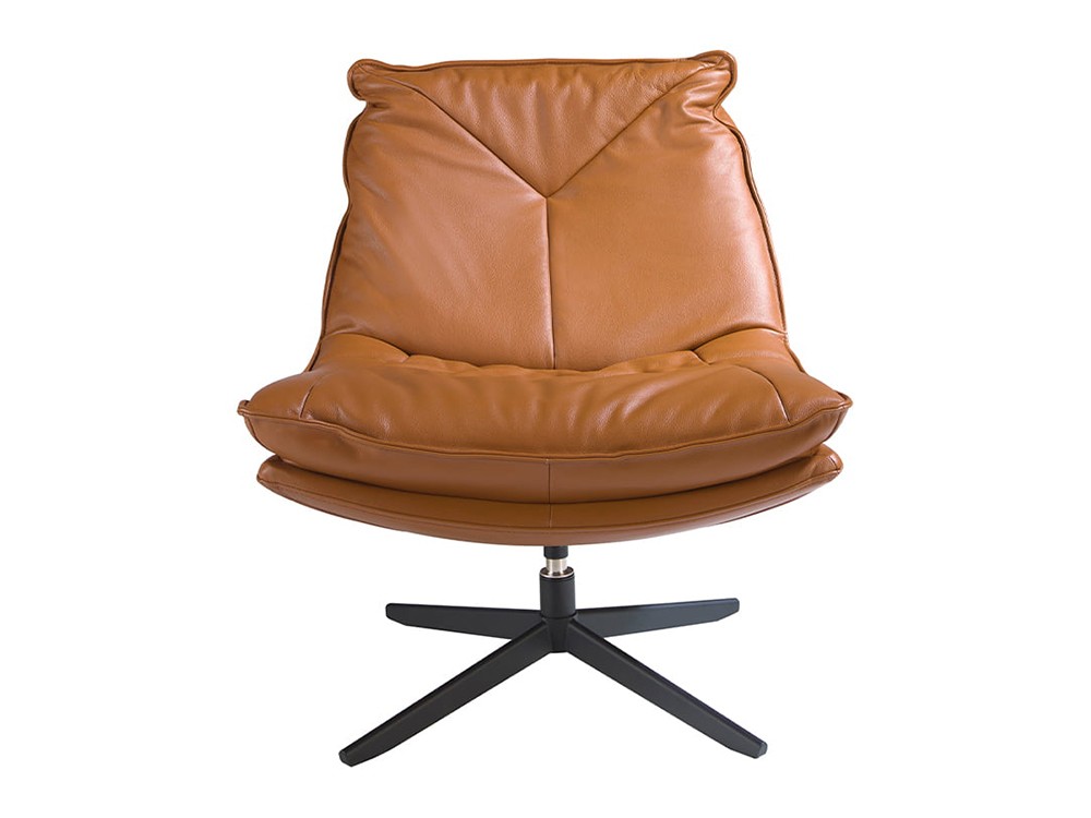 Sillón giratorio tapizado en piel marrón 5096 Ángel Cerdá - 3