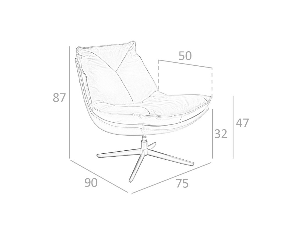 Sillón giratorio tapizado en piel marrón 5096 Ángel Cerdá - 7