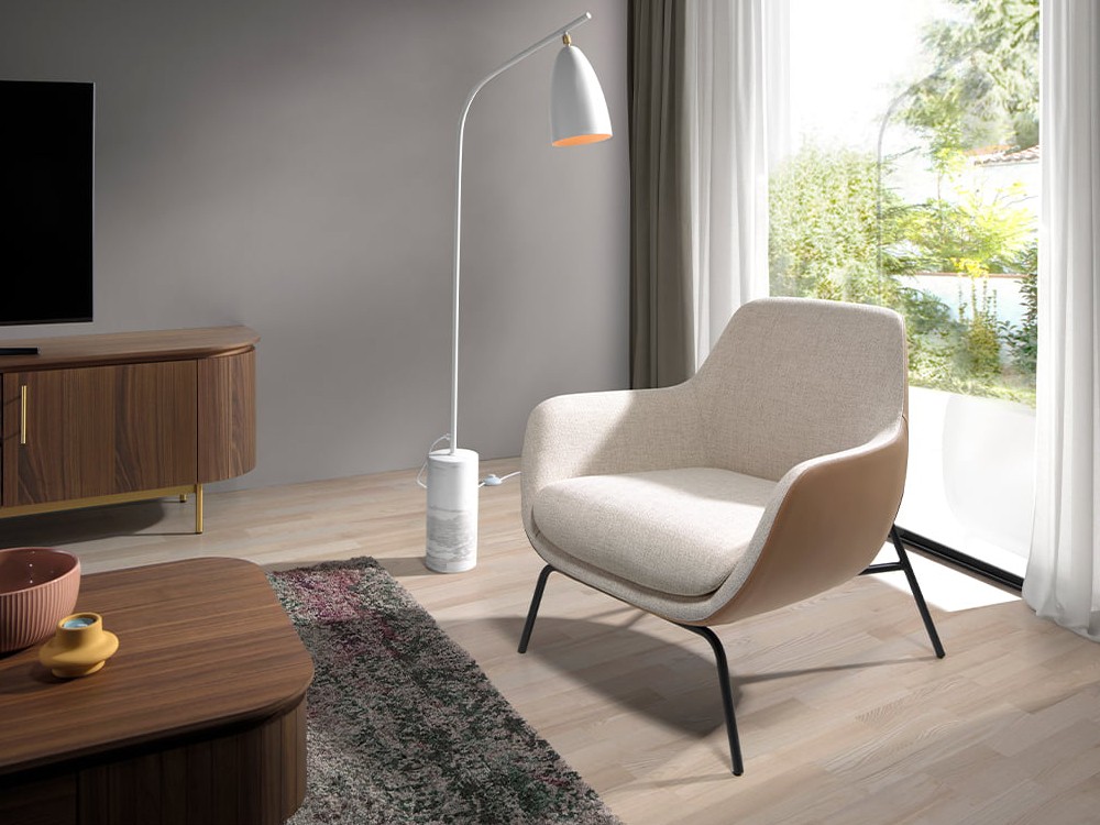 Butaca 5099 tapizada en piel sintética y textil Ángel Cerdá - 2