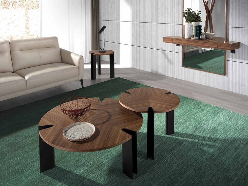 Mesa de centro 2113 con sobre en chapa natural de nogal de Ángel Cerdá - 1