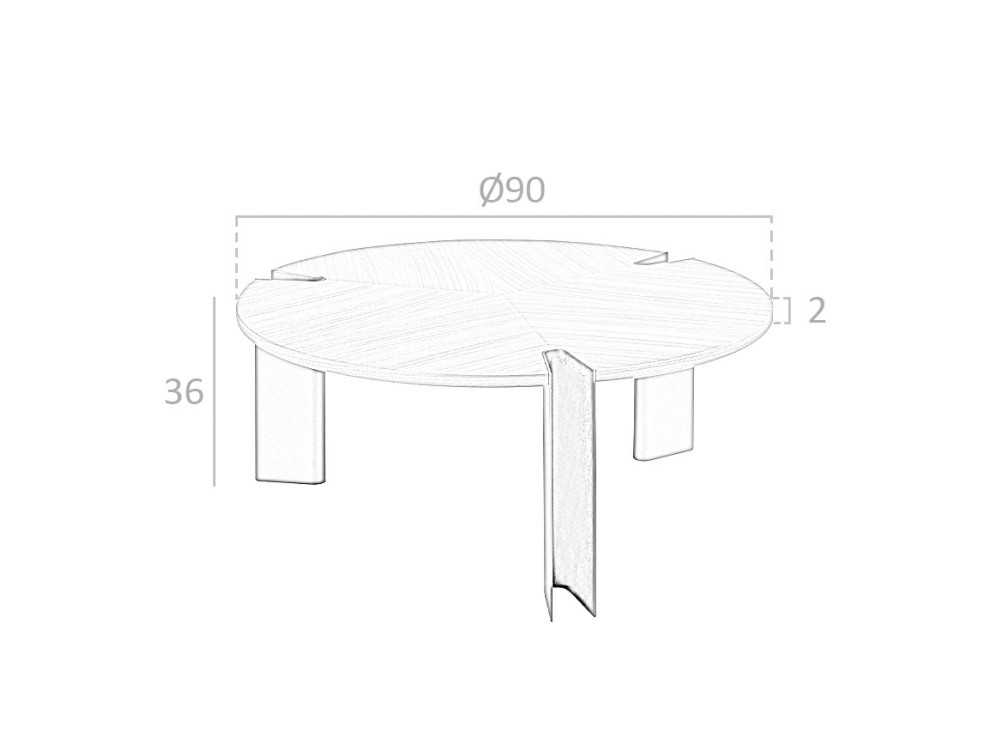 Mesa de centro 2113 con sobre en chapa natural de nogal de Ángel Cerdá - 8