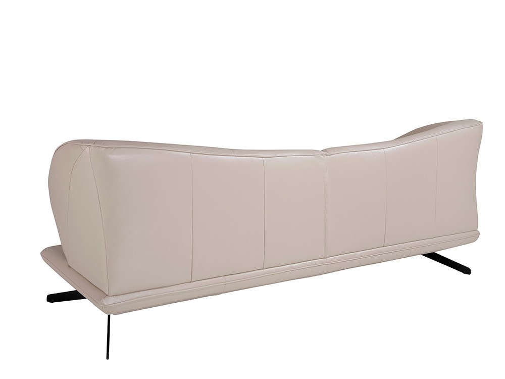 Sofá de dos o tres plazas 6145 o 6146 tapizado en piel gris taupe de Ángel Cerdá - 9