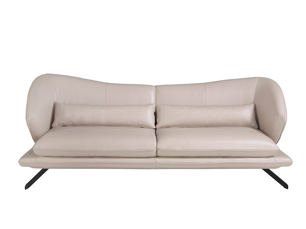 Sofá de dos o tres plazas 6145 o 6146 tapizado en piel gris taupe de Ángel Cerdá - 10