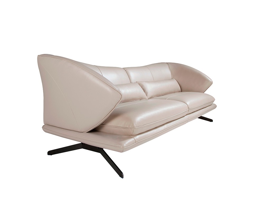 Sofá de dos o tres plazas 6145 o 6146 tapizado en piel gris taupe de Ángel Cerdá - 11