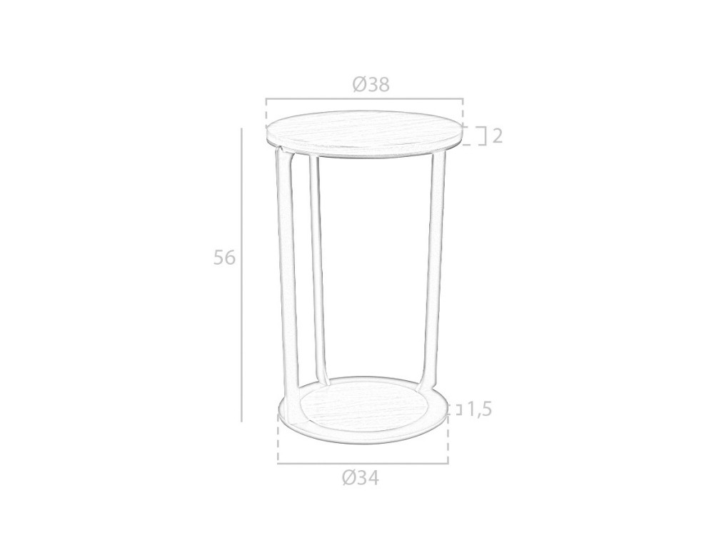 Mesa auxiliar 2116 en chapa natural de nogal de Ángel Cerdá - 7