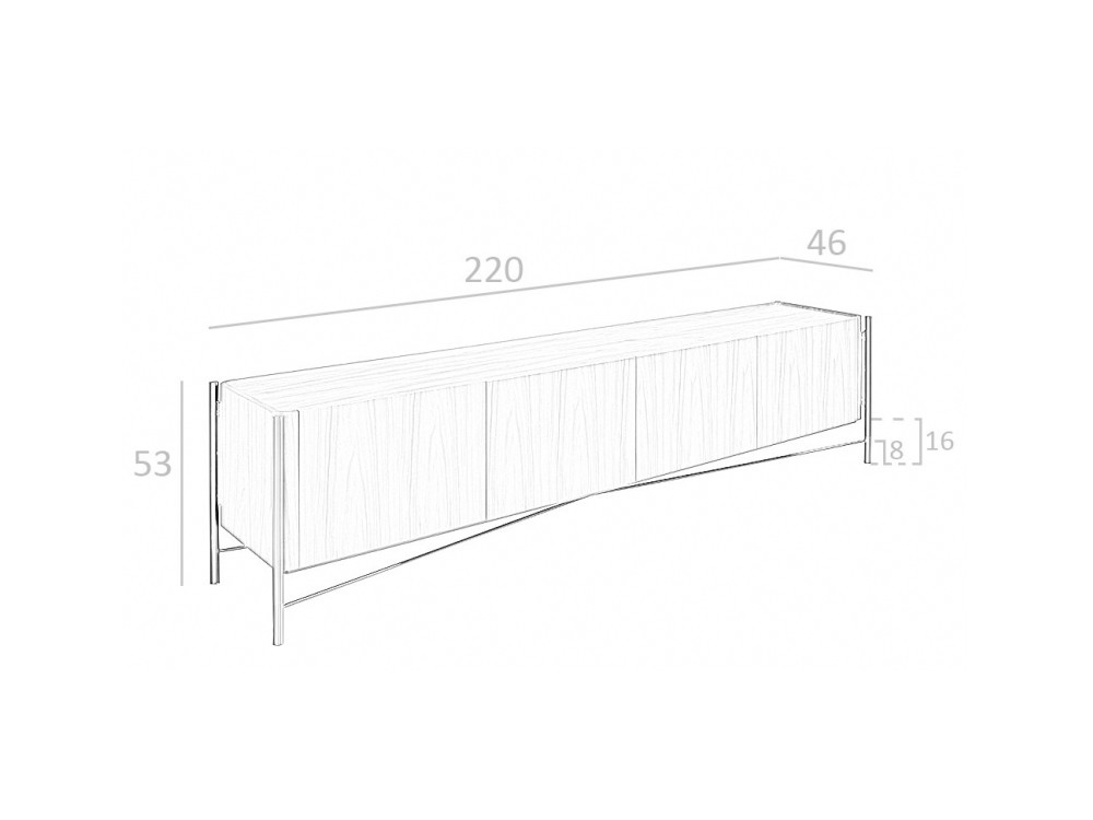 Mueble de televisión en chapa natural de nogal 3240 de Ángel Cerdá - 7