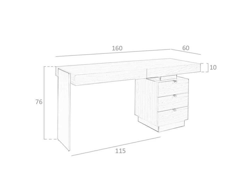 Escritorio en chapa natural de nogal 3237 Ángel Cerdá - 9