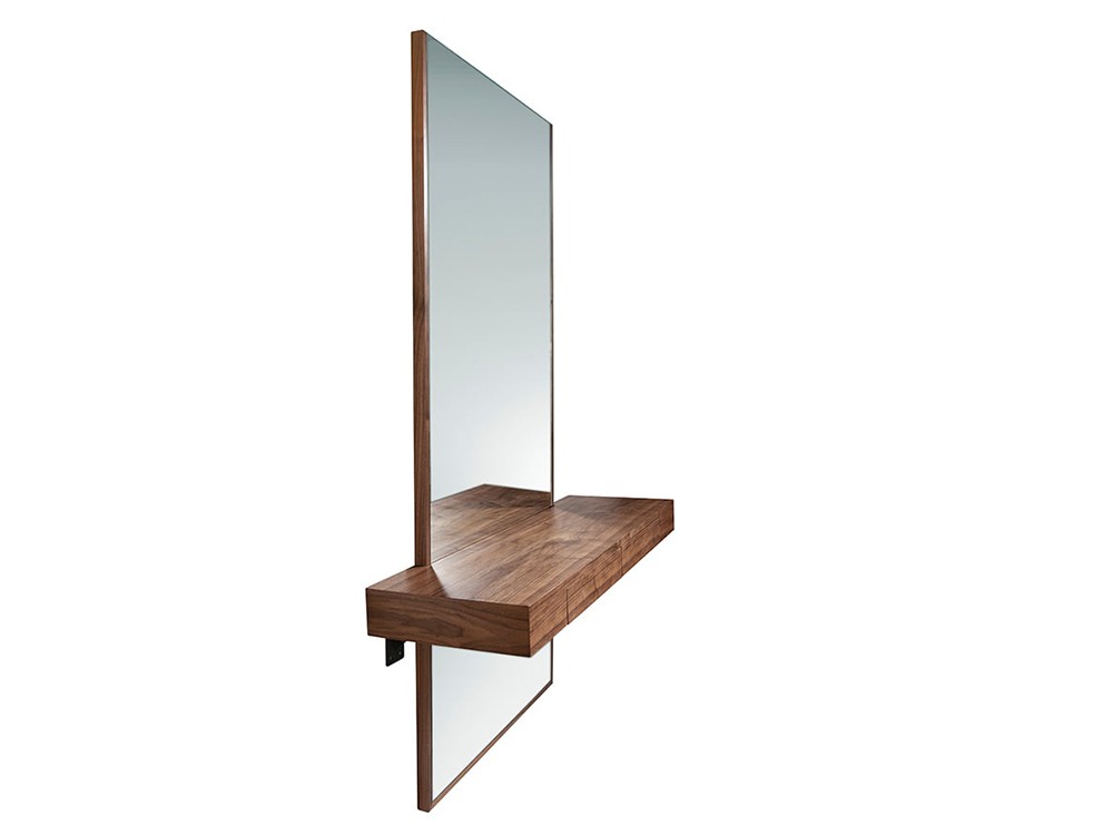 Mueble recibidor en chapa natural de nogal con espejo 3235 Ángel Cerdá - 4