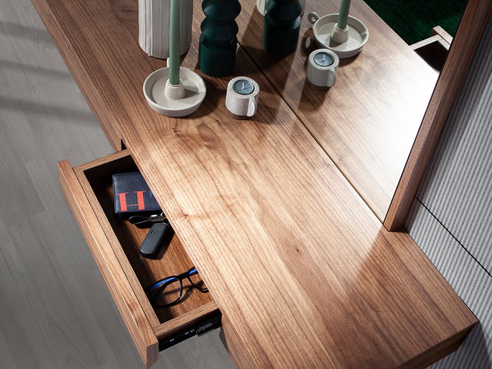 Mueble recibidor en chapa natural de nogal con espejo 3235 Ángel Cerdá - 7