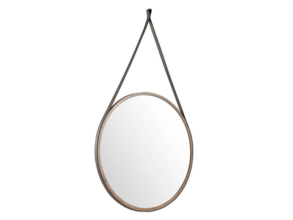 Espejo de pared redondo con marco chapa nogal 3038 de Ángel Cerdá en Mobel 6000