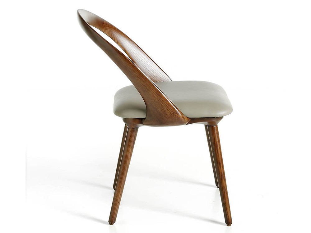 Silla tapizada en piel sintética visón con estructura nogal 4063 Ángel Cerdá - 2