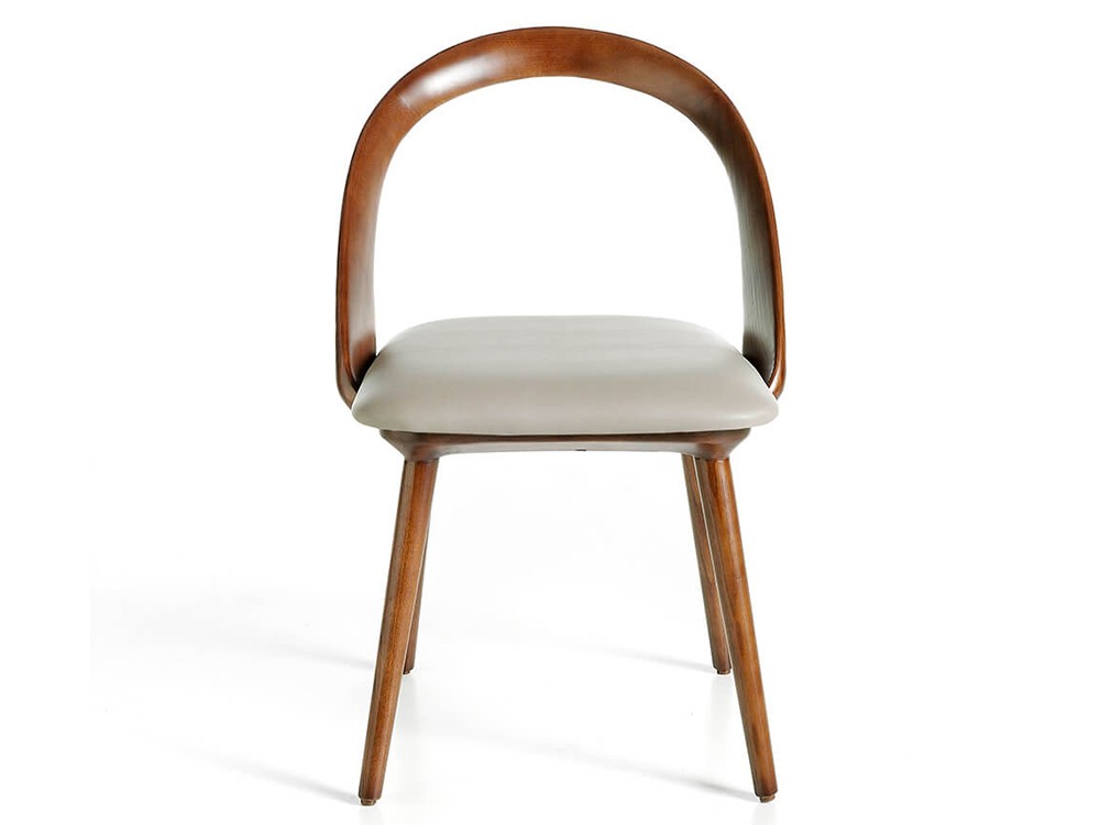 Silla tapizada en piel sintética visón con estructura nogal 4063 Ángel Cerdá - 4