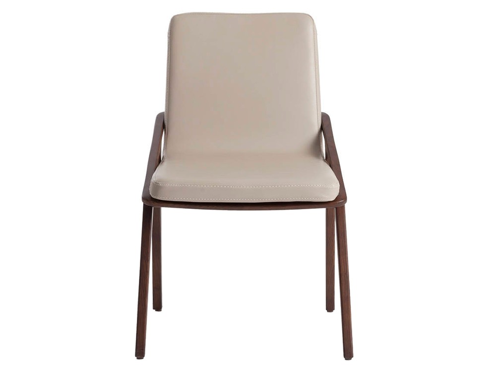 Silla tapizada en polipiel con estructura de madera de fresno en acabado nogal Ángel Cerdá 4019 - 2
