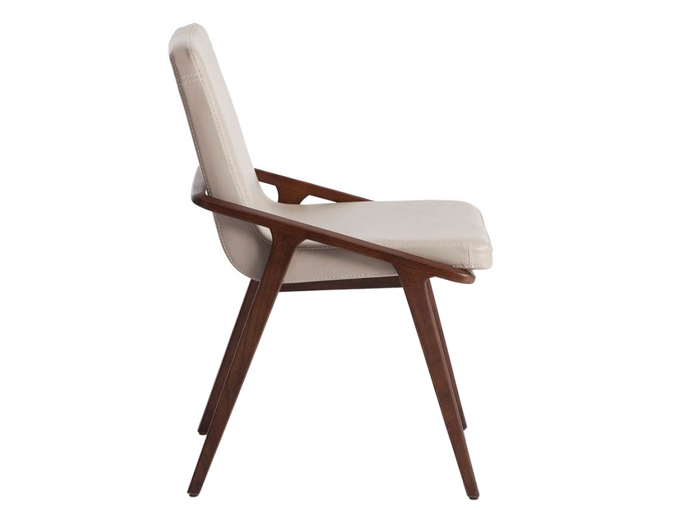 Silla tapizada en polipiel con estructura de madera de fresno en acabado nogal Ángel Cerdá 4019 - 3