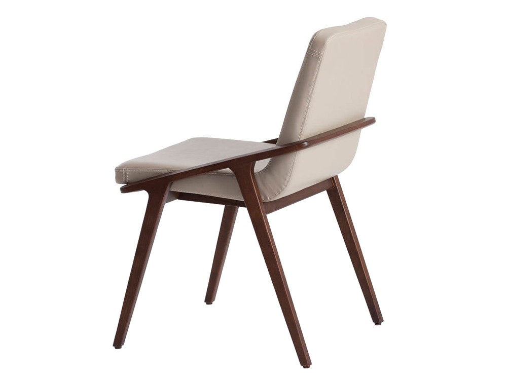 Silla tapizada en polipiel con estructura de madera de fresno en acabado nogal Ángel Cerdá 4019 - 4