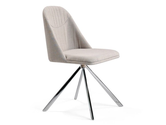 Silla con base giratoria de metal y asiento tapizado en textil Ángel Cerdá 4020 - 1