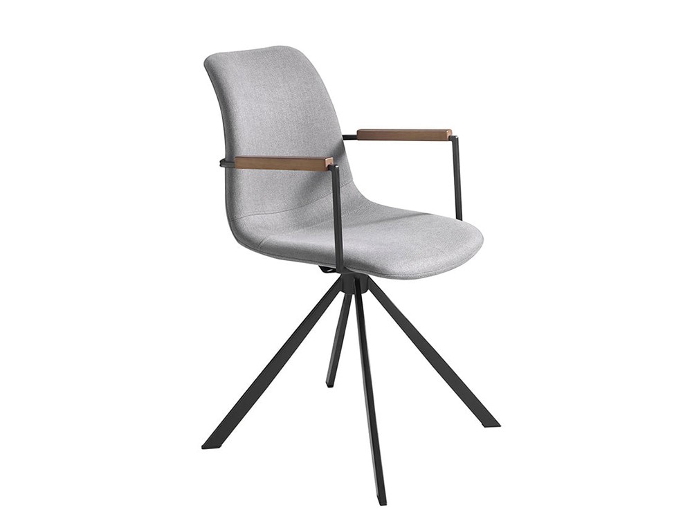 Silla con base giratoria de metal negro y asiento tapizado 4105 Ángel Cerdá - 1