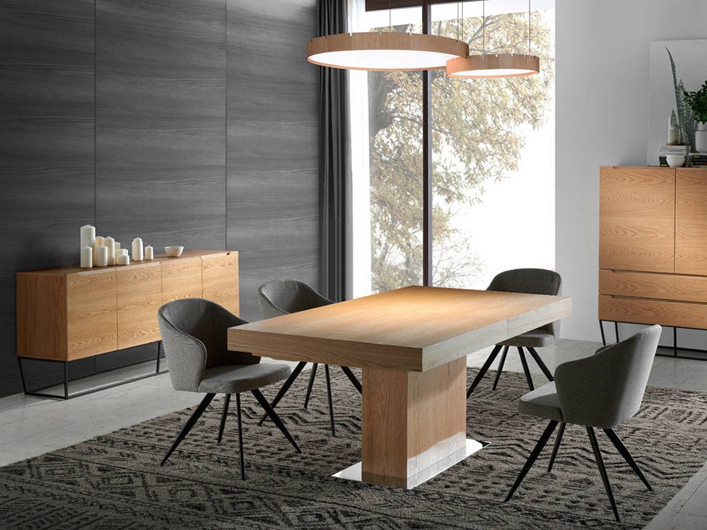 Silla con estructura de metal tapizada en tejido gis Ángel Cerdá 4057 - 6