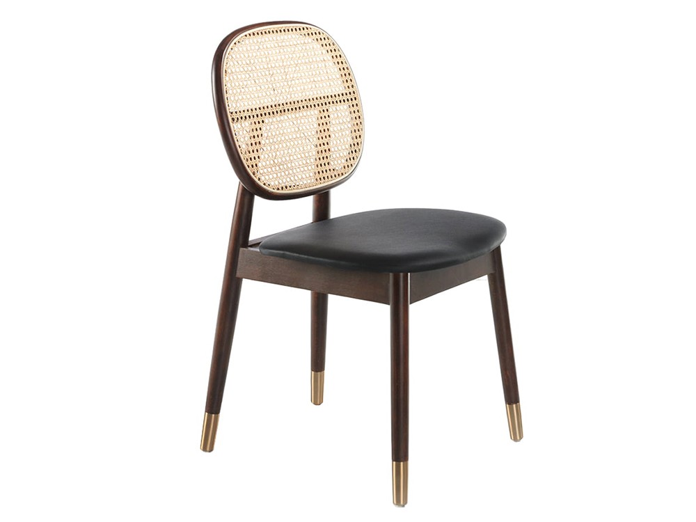 Silla tapizada con respaldo de rattán Ángel Cerdá 4093 - 1