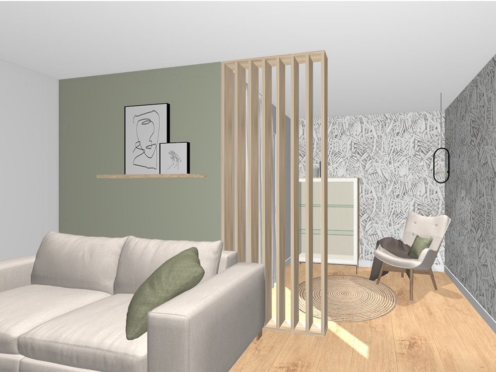 Separador de ambientes de madera Litta de 100cm -2