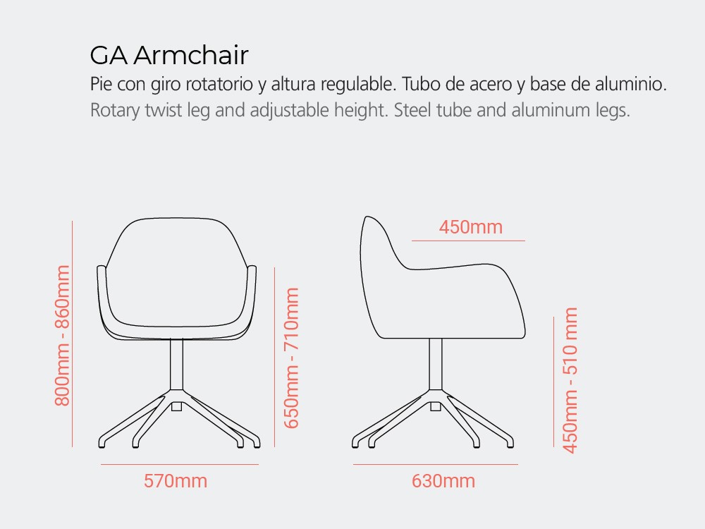 Sillón giratorio tapizado Pelikan GA de Doos - 3