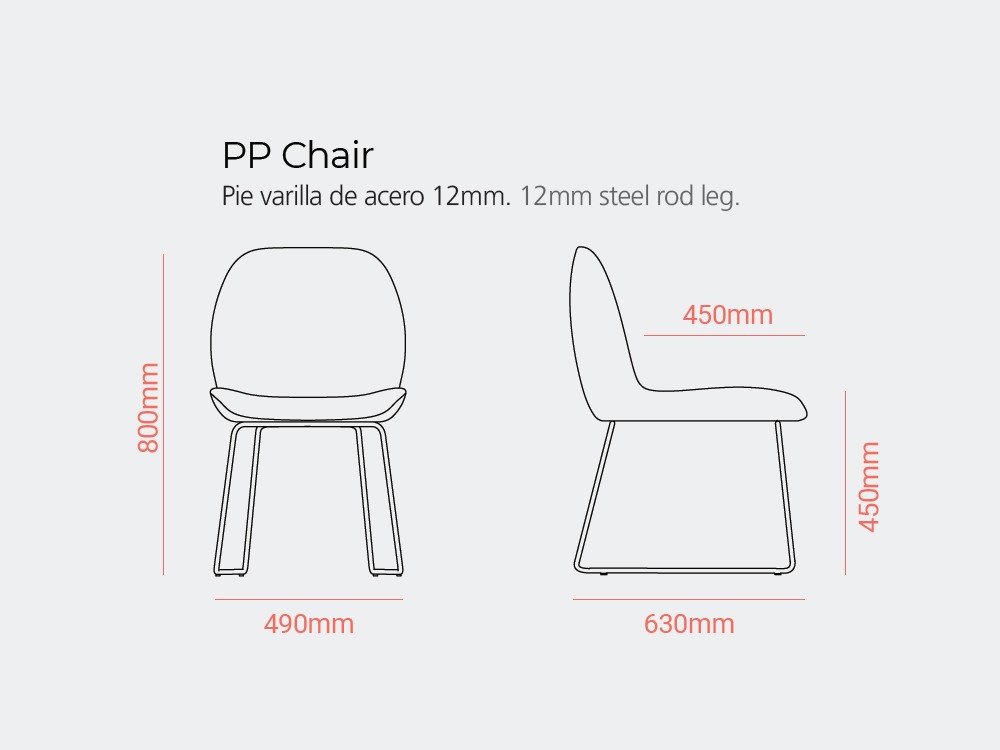 Silla trineo tapizada Pelikan PP de Doos - 7
