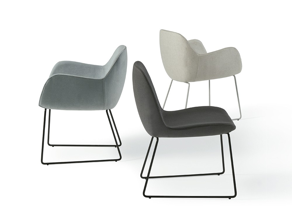 Silla trineo tapizada Pelikan PP de Doos - 6