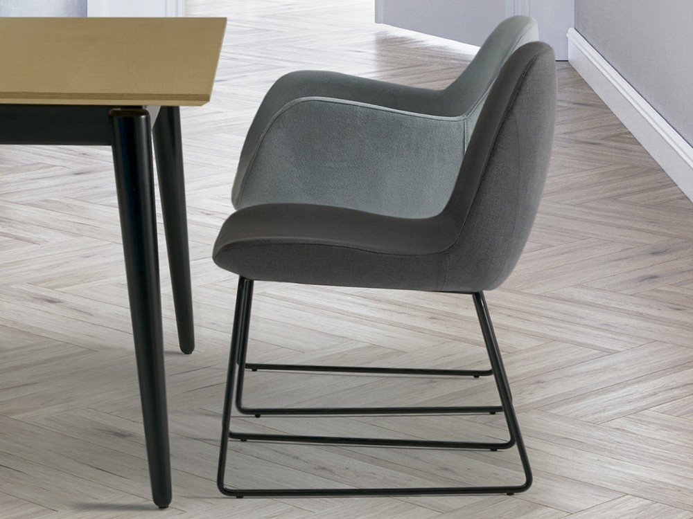 Silla trineo tapizada Pelikan PP de Doos - 2