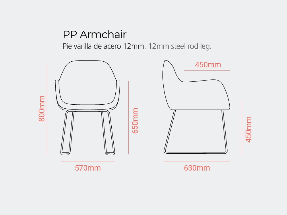 Silla trineo tapizada Pelikan PP de Doos - 8