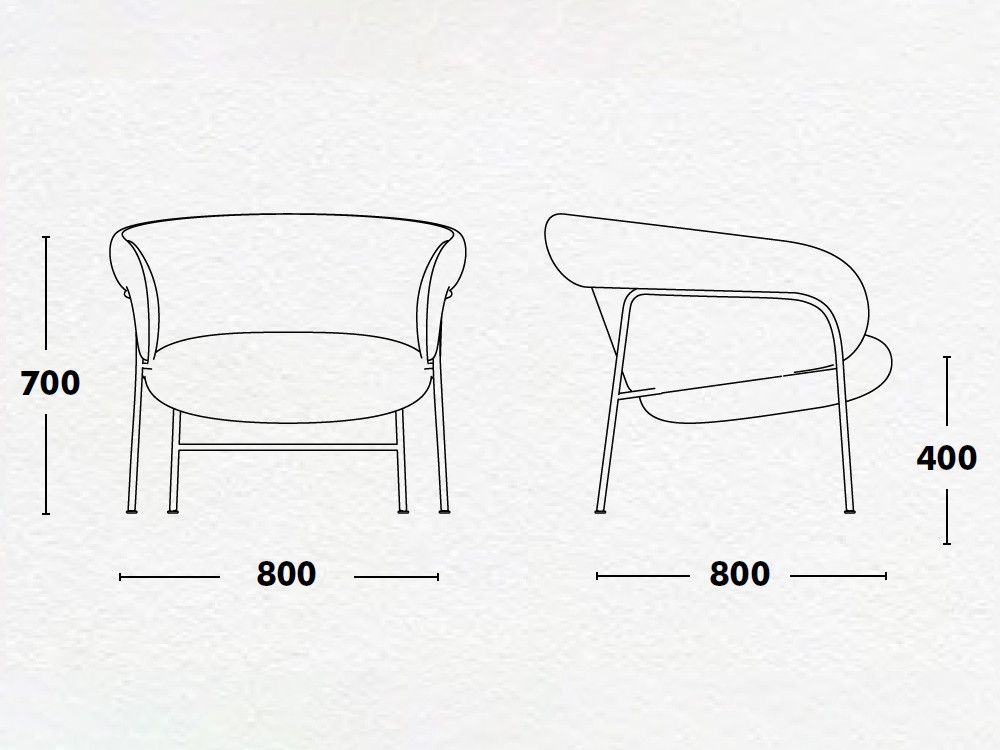 Sillón tapizado Ginger Lounge Bouclé de Ondarreta - 11