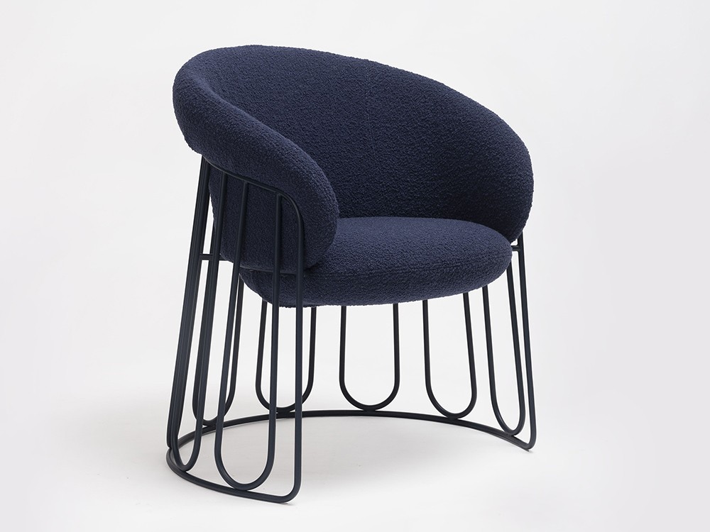 Silla tapizada Ginger Trineo Bouclé de Ondarreta - 1