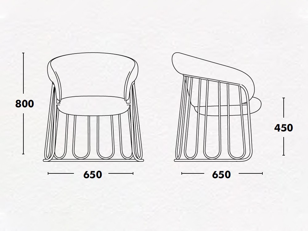 Silla tapizada Ginger Trineo Bouclé de Ondarreta - 7