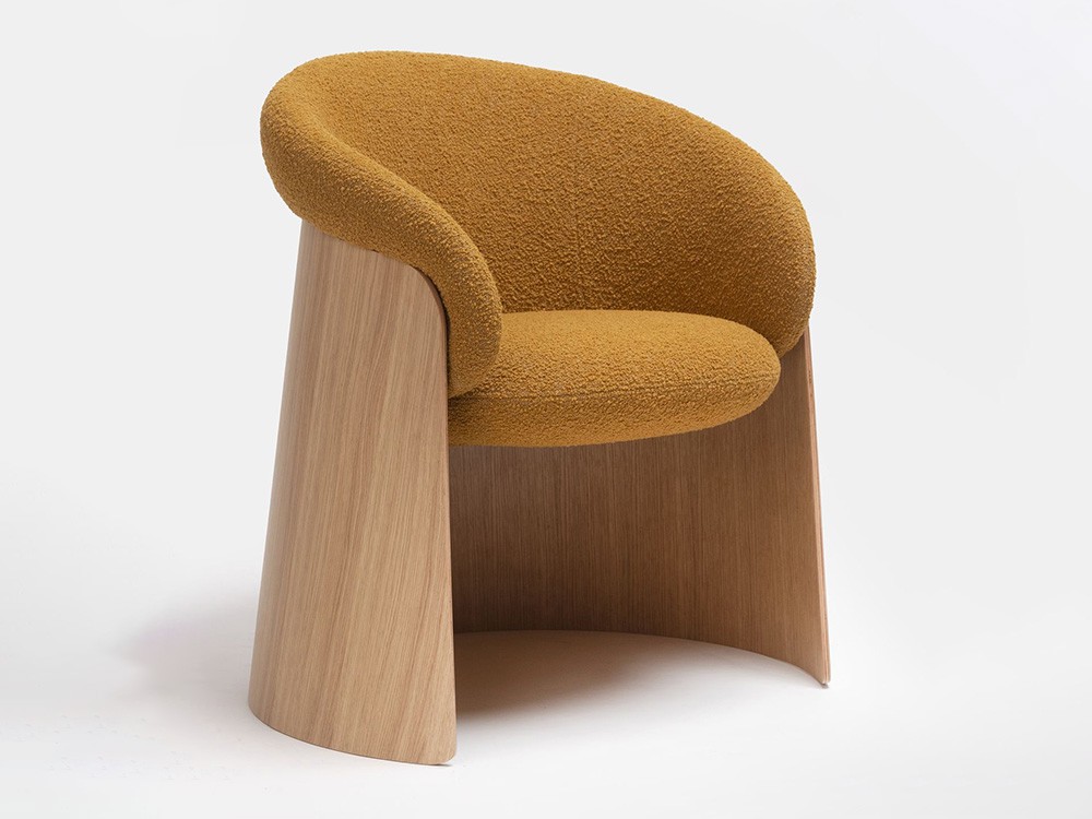 Silla tapizada Bouclé Ginger Madera de Ondarreta - 1